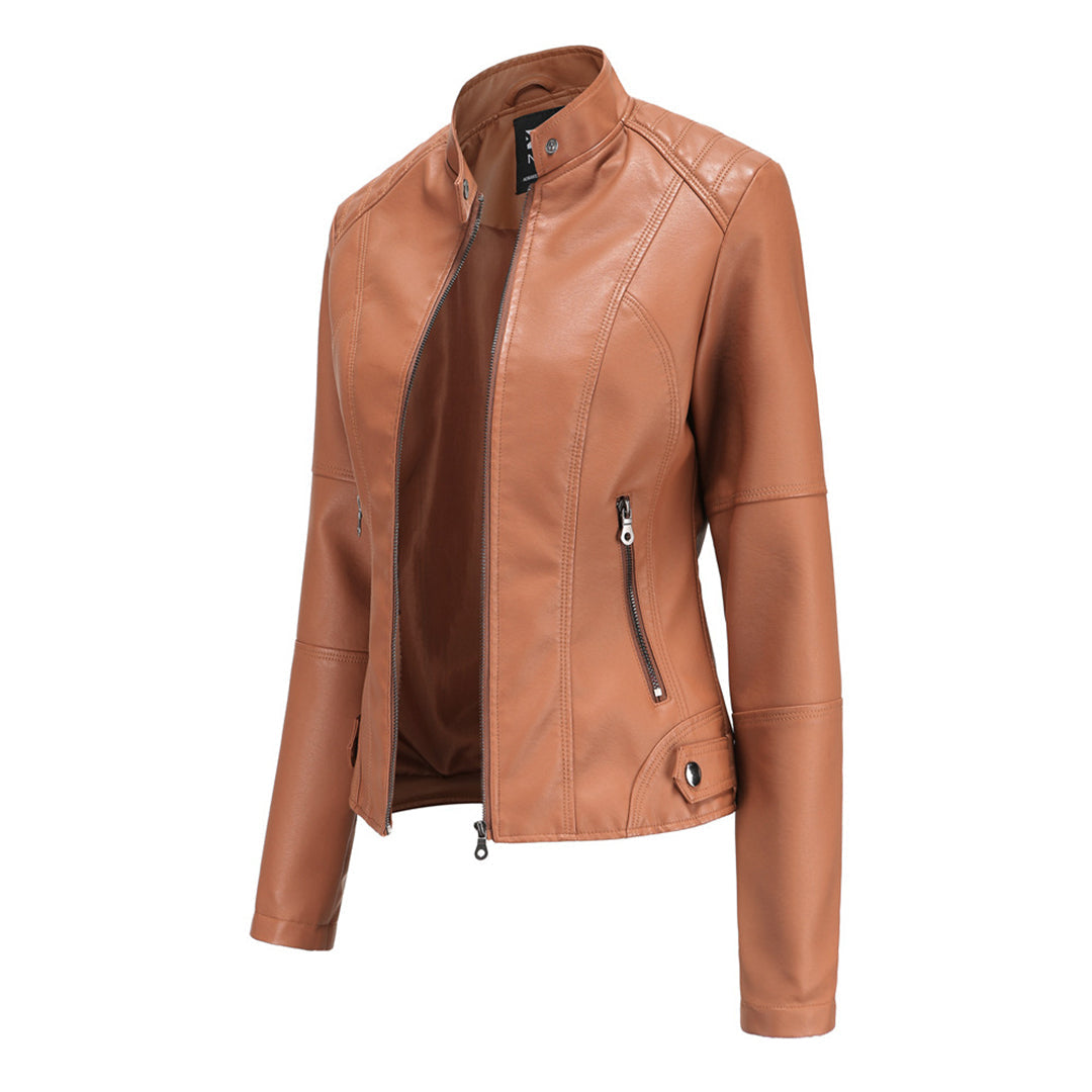 Zyra | Sleek Leather Biker Jacket