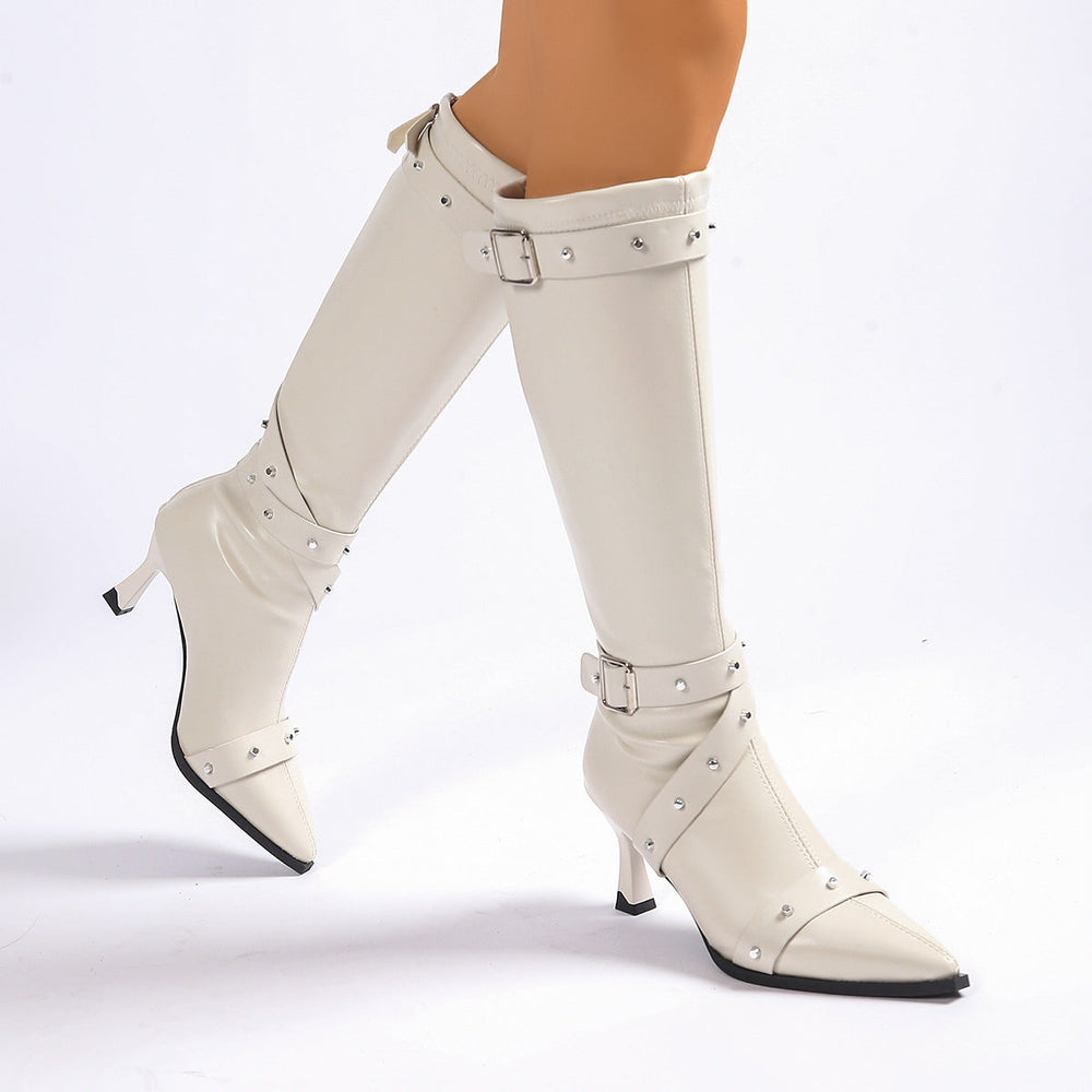 Pristine | Women's Knee-High Boots with Buckle Straps - Image 2