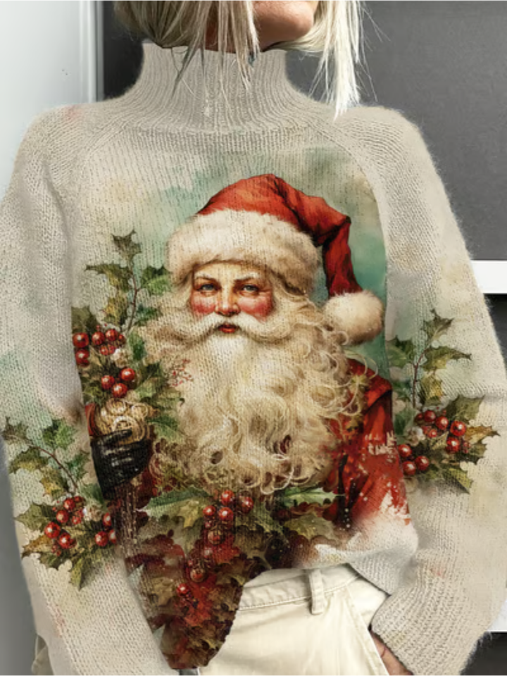 Goldie | Christmas Sweater with Vintage Santa
