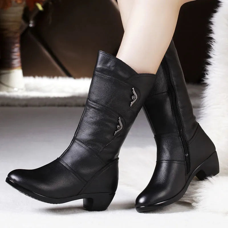 Raz | Women's Mid-Calf Boots - Black - Image 1