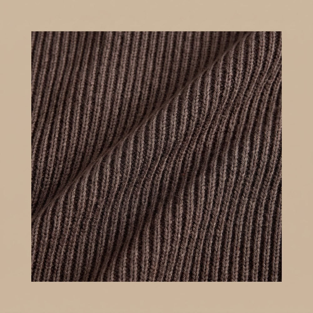 Brelvorn | Women's Oversized Turtleneck Sweater Dress - Brown - Image 2