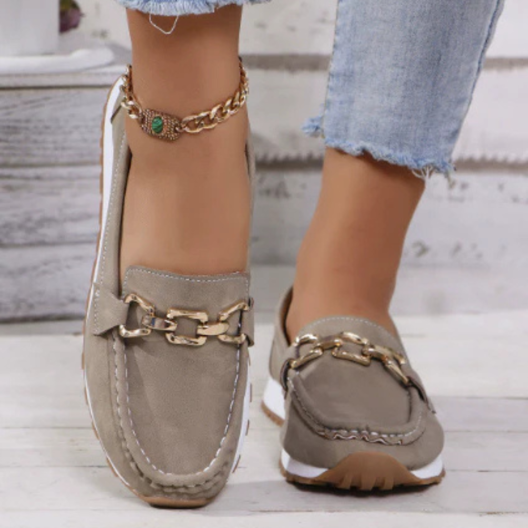 Brenara | Women's Slip-On Loafer Flat - Taupe - Image 1