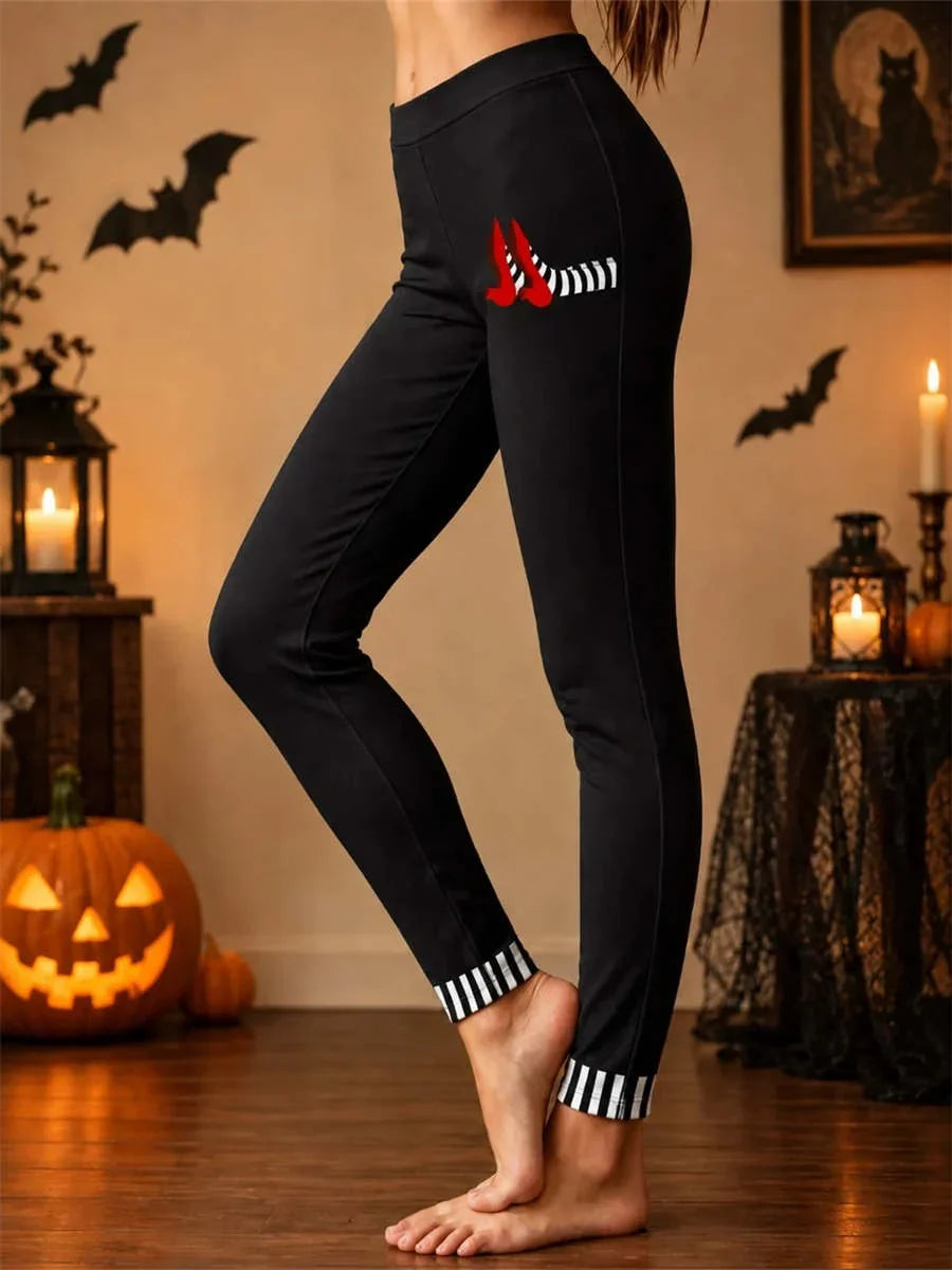 Brenvelle | Women's Halloween Printed Leggings - Black - Image 1