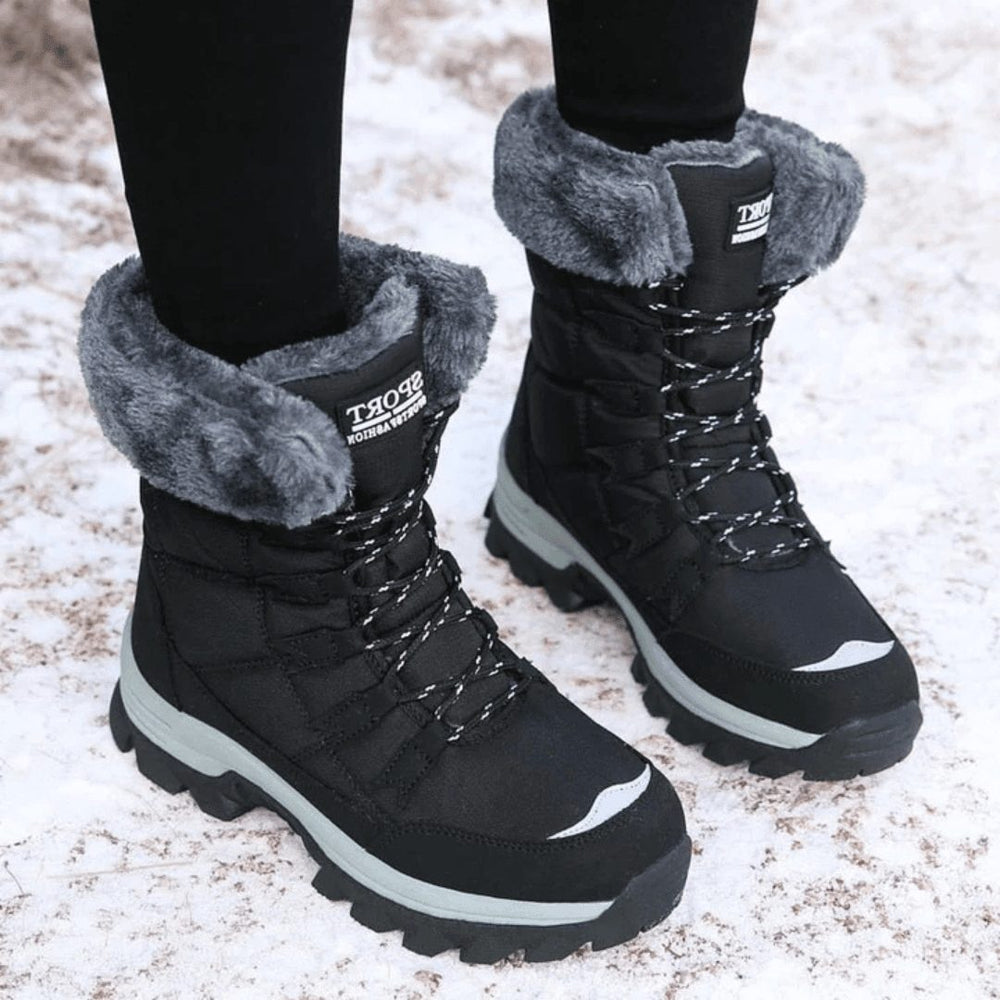 Bryndara | Women's Winter Snow Boots Faux Fur Lined - Cream - Image 2