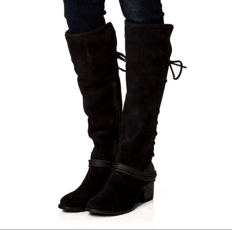 Bryndell | Women's Knee High Lace-Up Block Heel Boot - Image 1