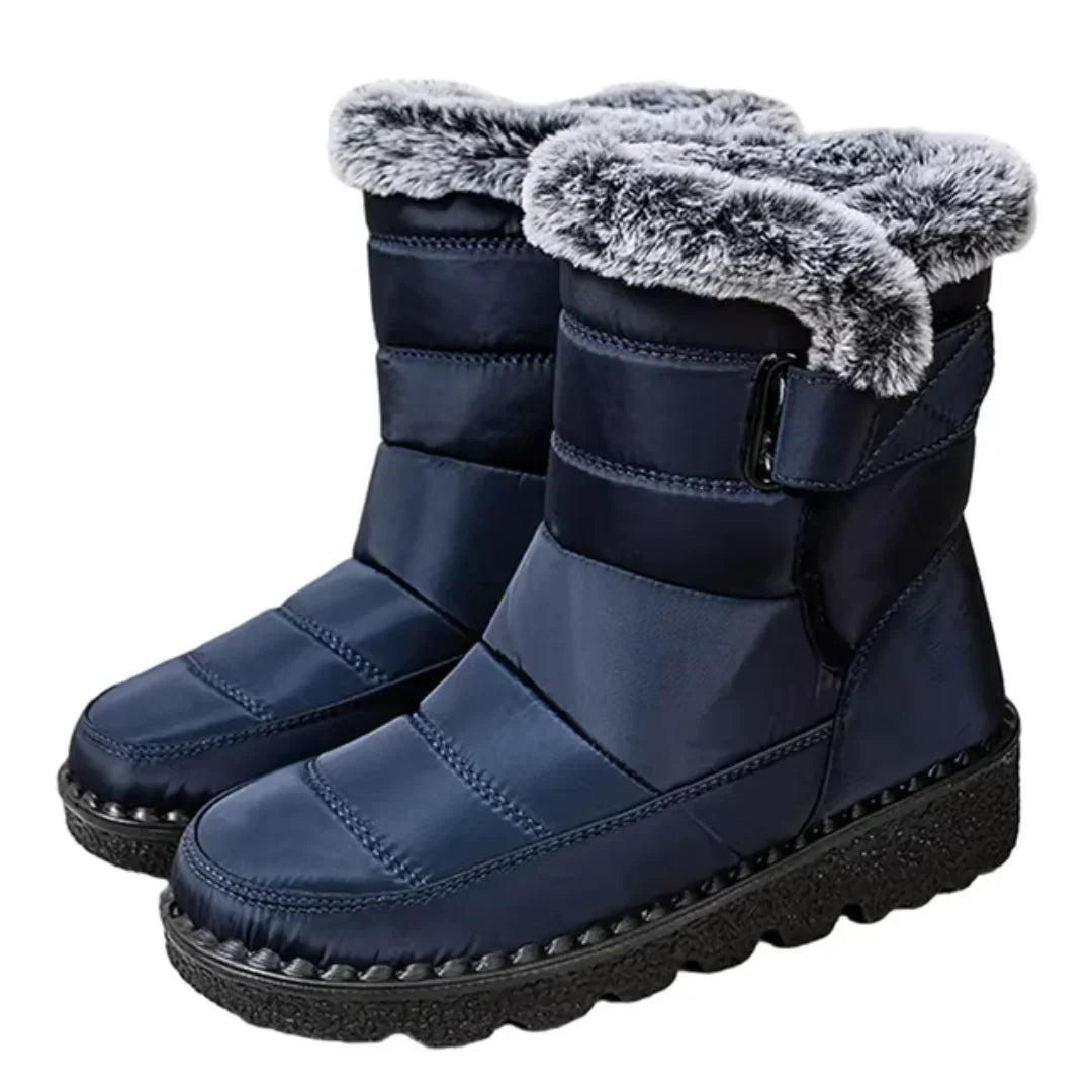 Bryndell | Women's Waterproof Winter Boots with Fur Trim - Navy - Image 1