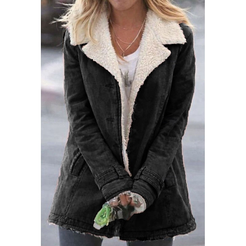 Calveth | Women's Sherpa-Lined Winter Coat - Grey - Image 2