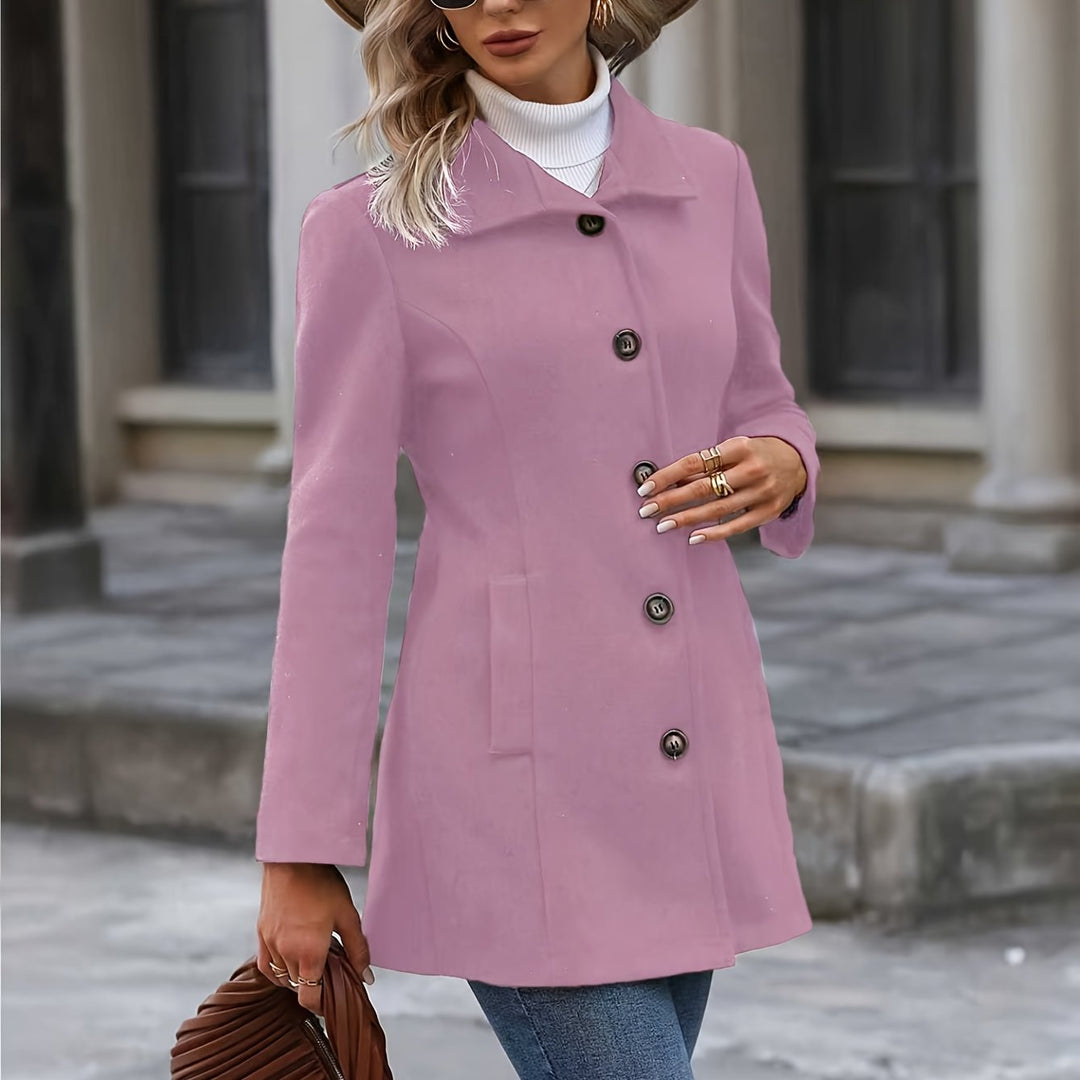 Calveth | Women's Single-Breasted Fall Coat - Pink - Image 1