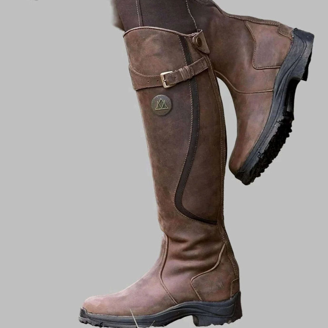 Calvindra | Women's Knee High Leather-Look Boots - Image 1