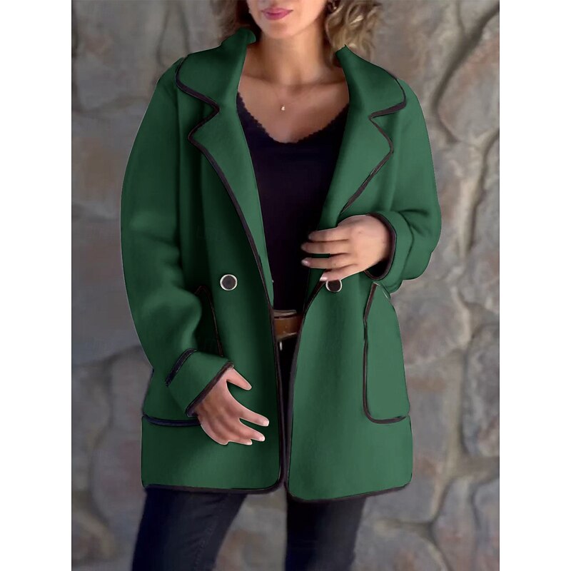 Calvorne | Women's Relaxed Fit Fall Coat - Green - Image 1