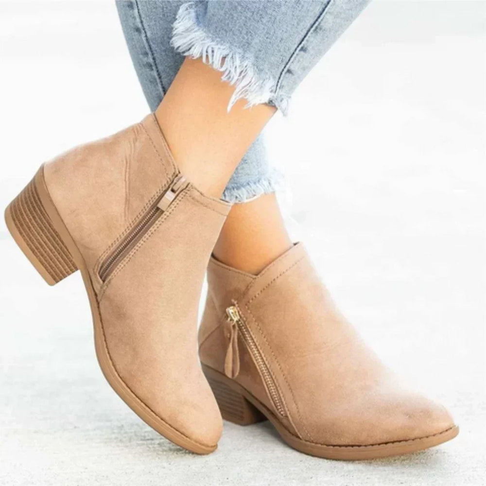 Calvrenne | Women's Side-Zip Ankle Boots - Blue - Image 2