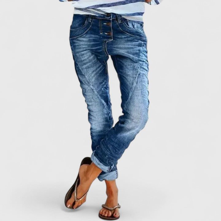 Clarvessa | Women's Baggy Jeans Relaxed Fit Cropped - Image 2