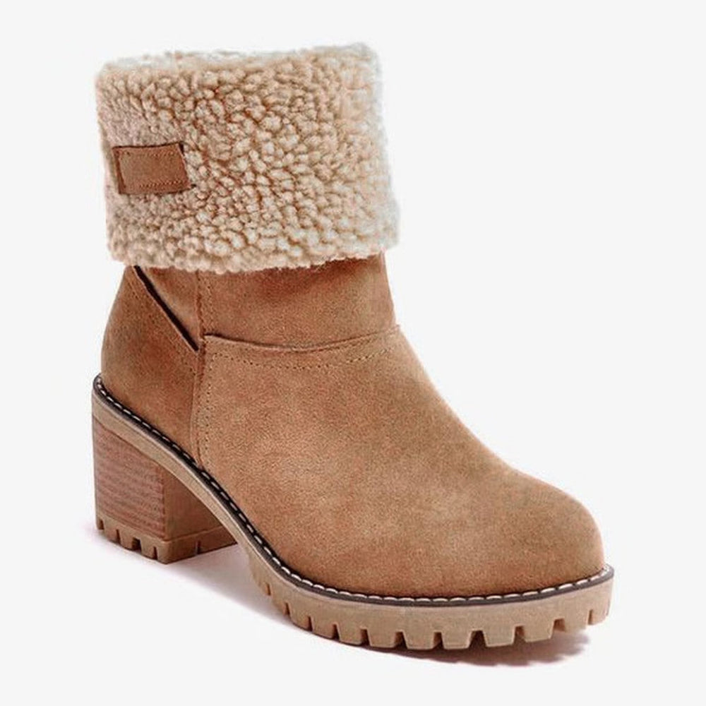 Cloveth | Women's Sherpa Cuff Ankle Boot - Black - Image 2