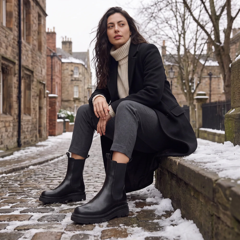 Colvera | Women's Chelsea Ankle Boots - Black - Image 2