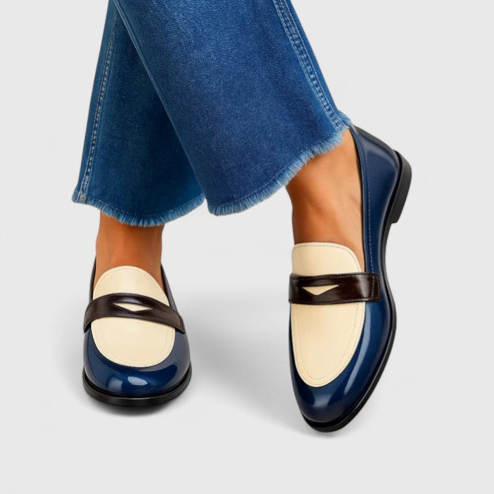 Corvenelle | Women's Slip-On Loafer Flat Shoes - Navy - Image 1