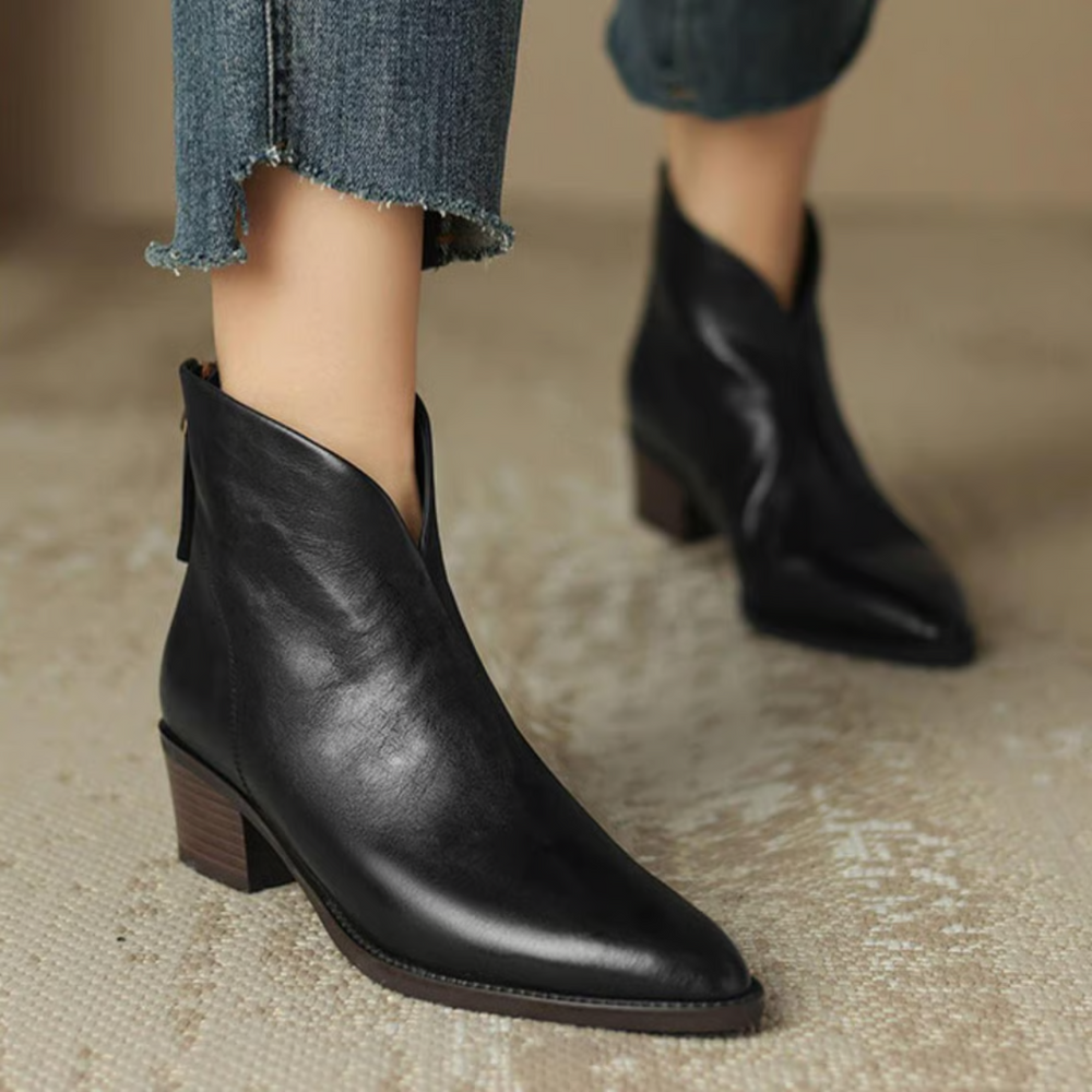 Corvinia | Women's Ankle Boots Pointed Toe - Black - Image 2