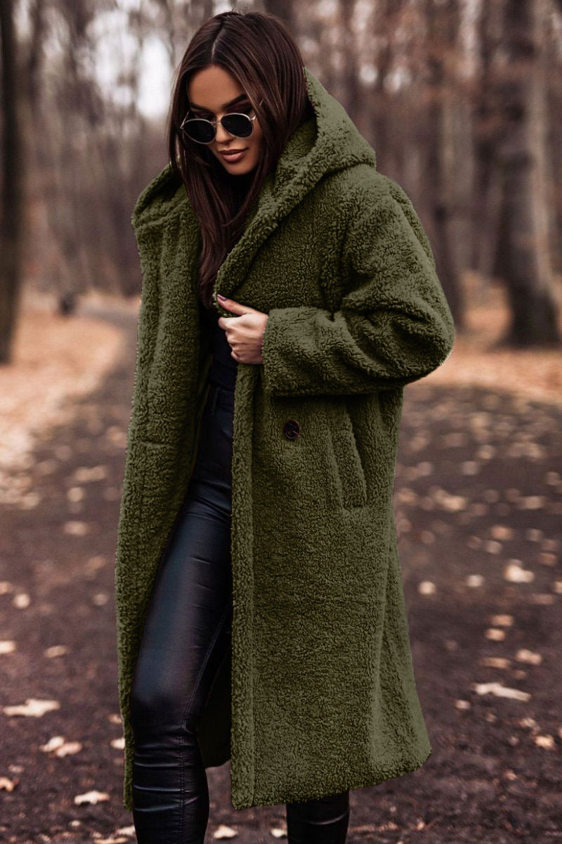 Cresswyn | Women's Oversized Teddy Bear Coat - Beige - Image 2