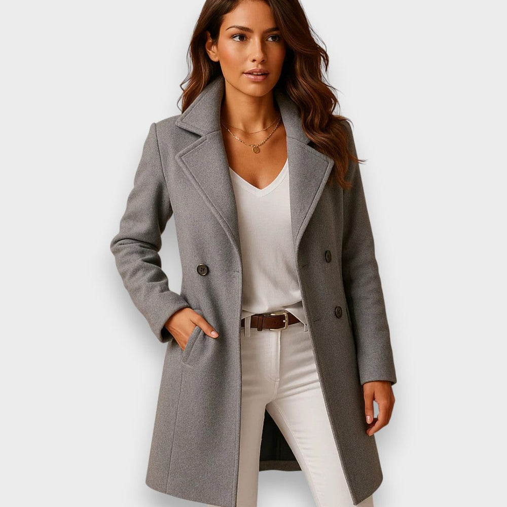 Darvelle | Women's Long Winter Coat Lapel Collar - Image 2