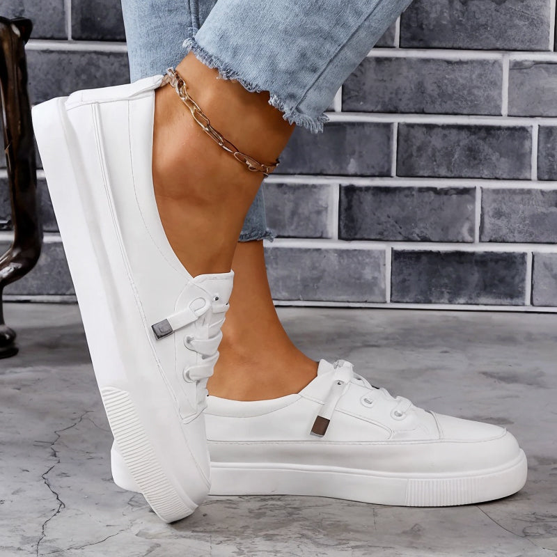 Delvaine | Women's Orthopedic Sneakers Low Profile - White - Image 2