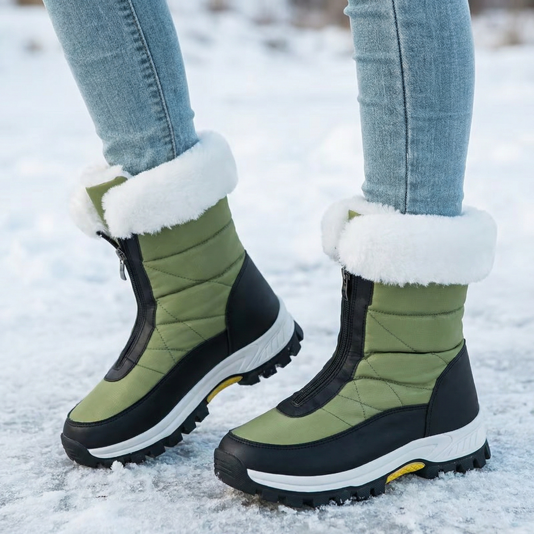 Dravona | Women's Waterproof Winter Snow Boots - Green - Image 1
