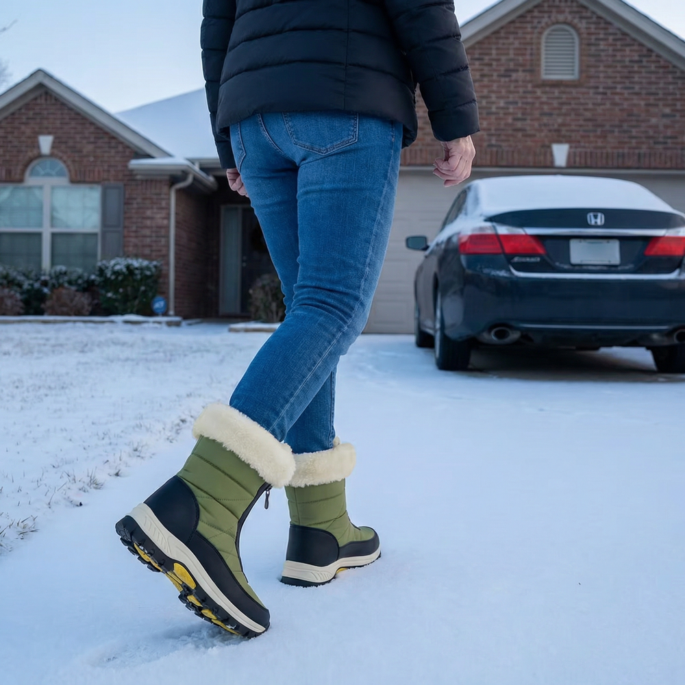 Dravona | Women's Waterproof Winter Snow Boots - Green - Image 2