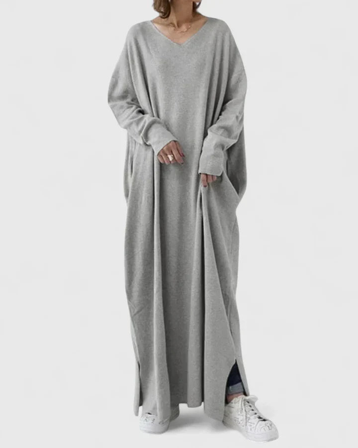 Drevan | Women's Oversized Maxi Sweater Dress - Light Grey - Image 1