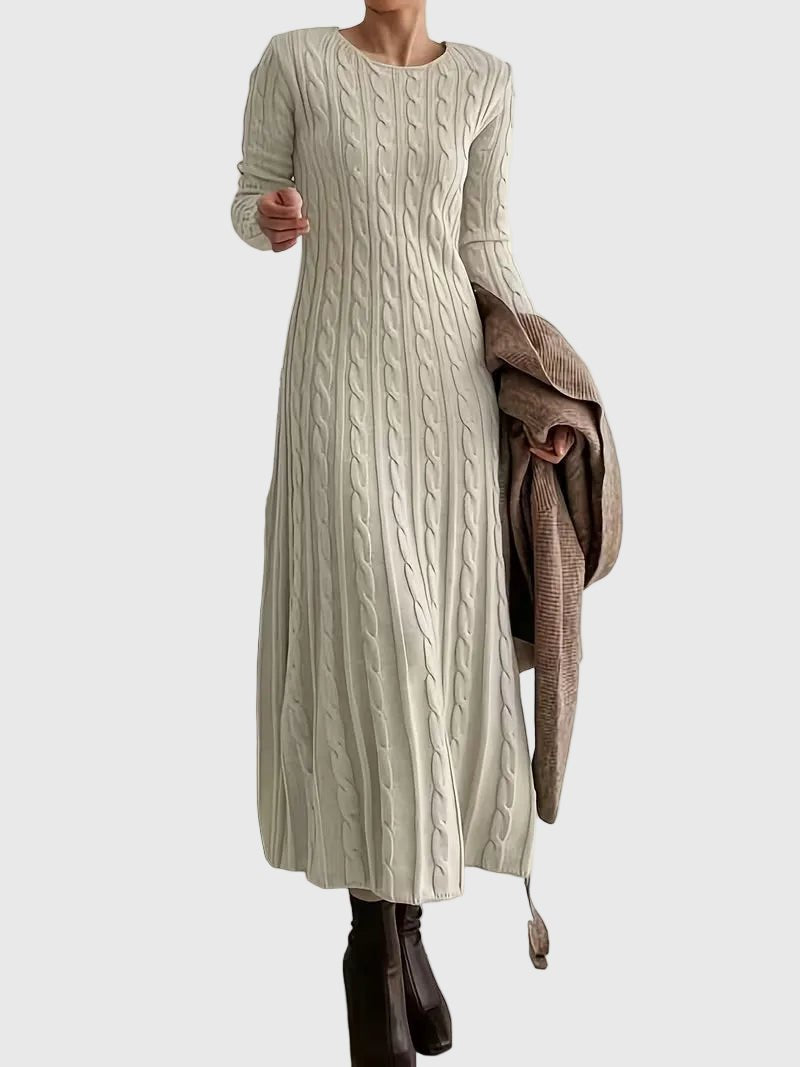 Drevelle | Women's Cable Knit Sweater Dress Maxi - Image 1