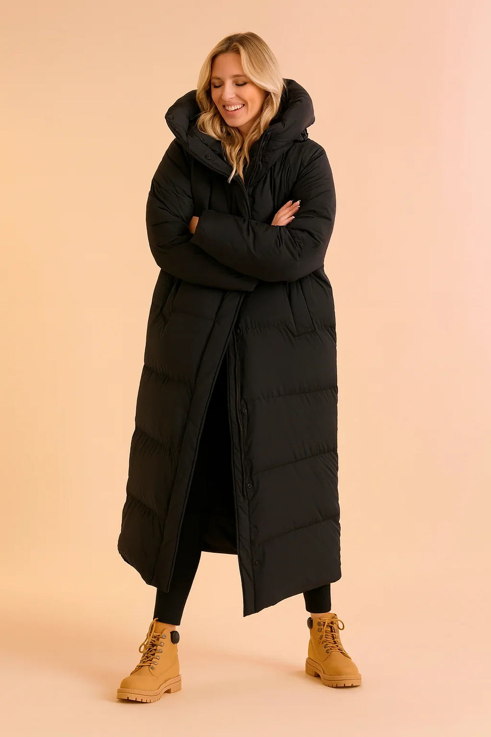 Drevona | Women's Long Hooded Puffer Coat - Image 2