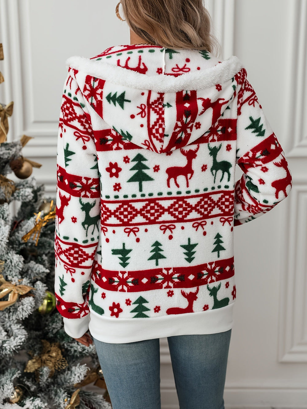 Drexmira | Women's Christmas Zip-Up Hoodie Cardigan - Image 2