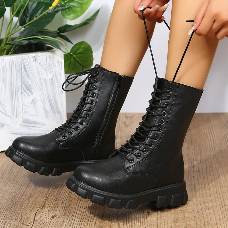 Drexwyn | Women's Lace-Up Combat Boots - Image 2