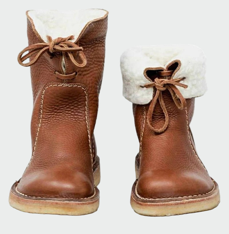 Driselle | Women's Shearling-Lined Leather Ankle Boots - Camel - Image 2