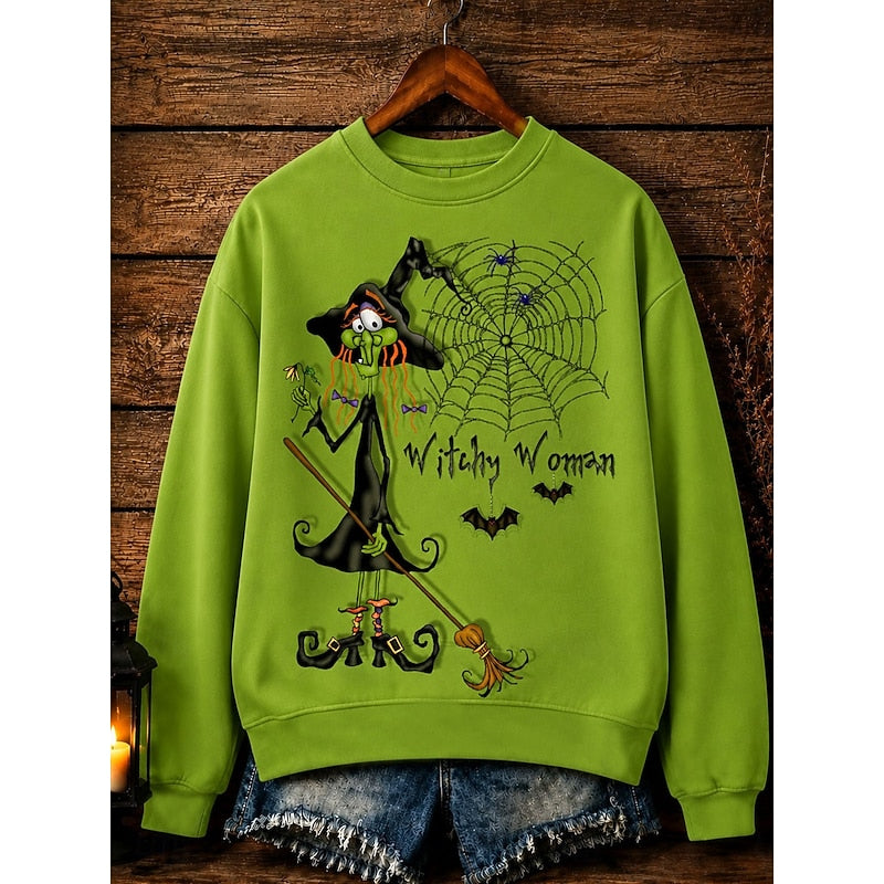 Druscilla | Women's Halloween Graphic Sweatshirt - Green - Image 1