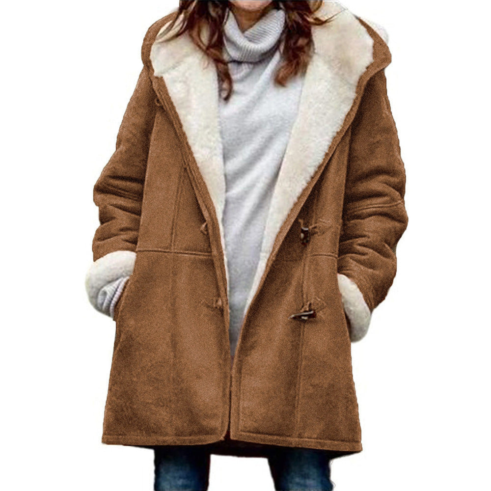 Grethel | Women's Fleece-Lined Hooded Winter Coat - Green - Image 2