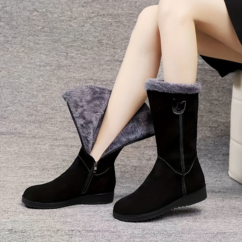Halvara | Women's Waterproof Mid-Calf Winter Boots - Black - Image 2