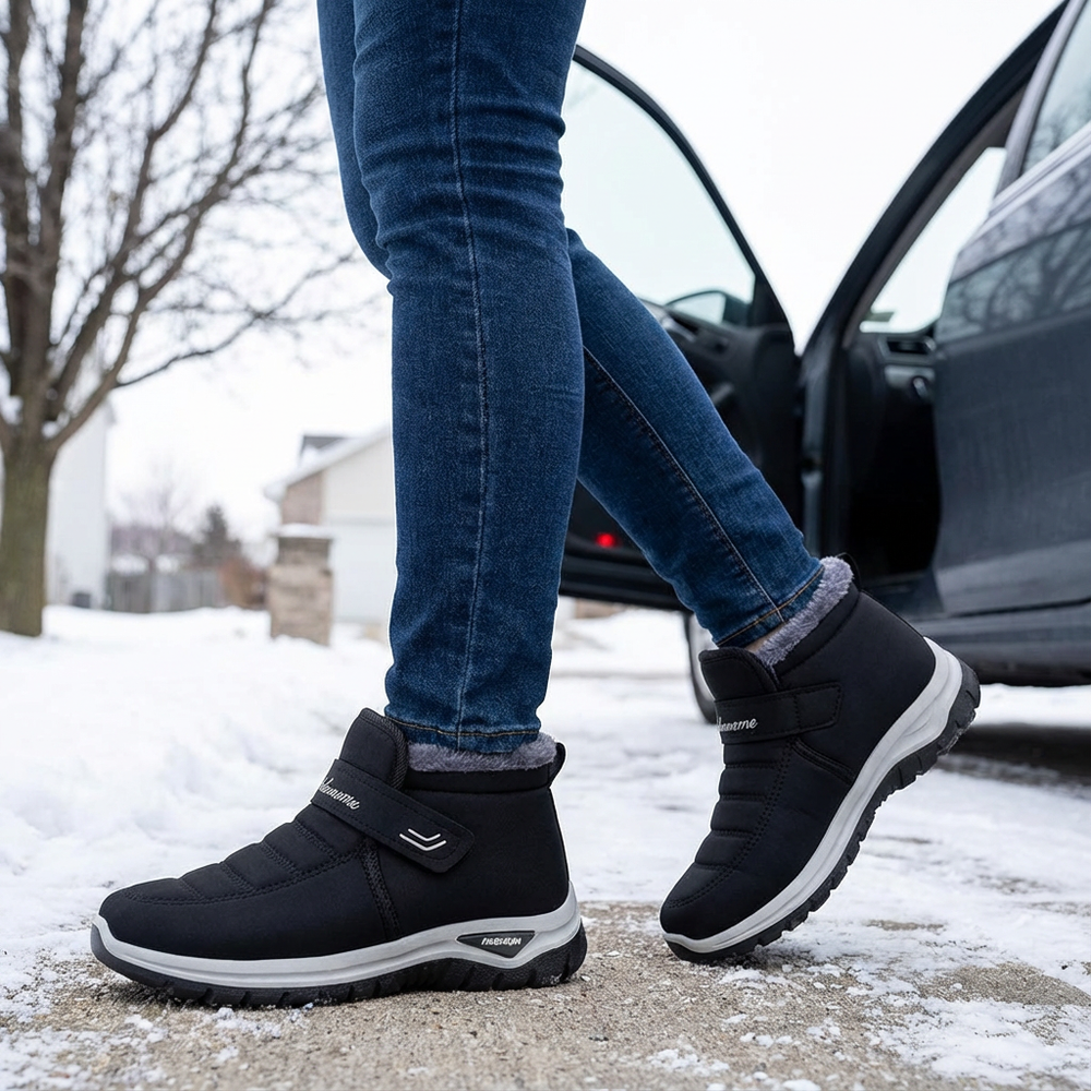 Halvara | Women's Waterproof Winter Boots Fur Lined - Black - Image 2