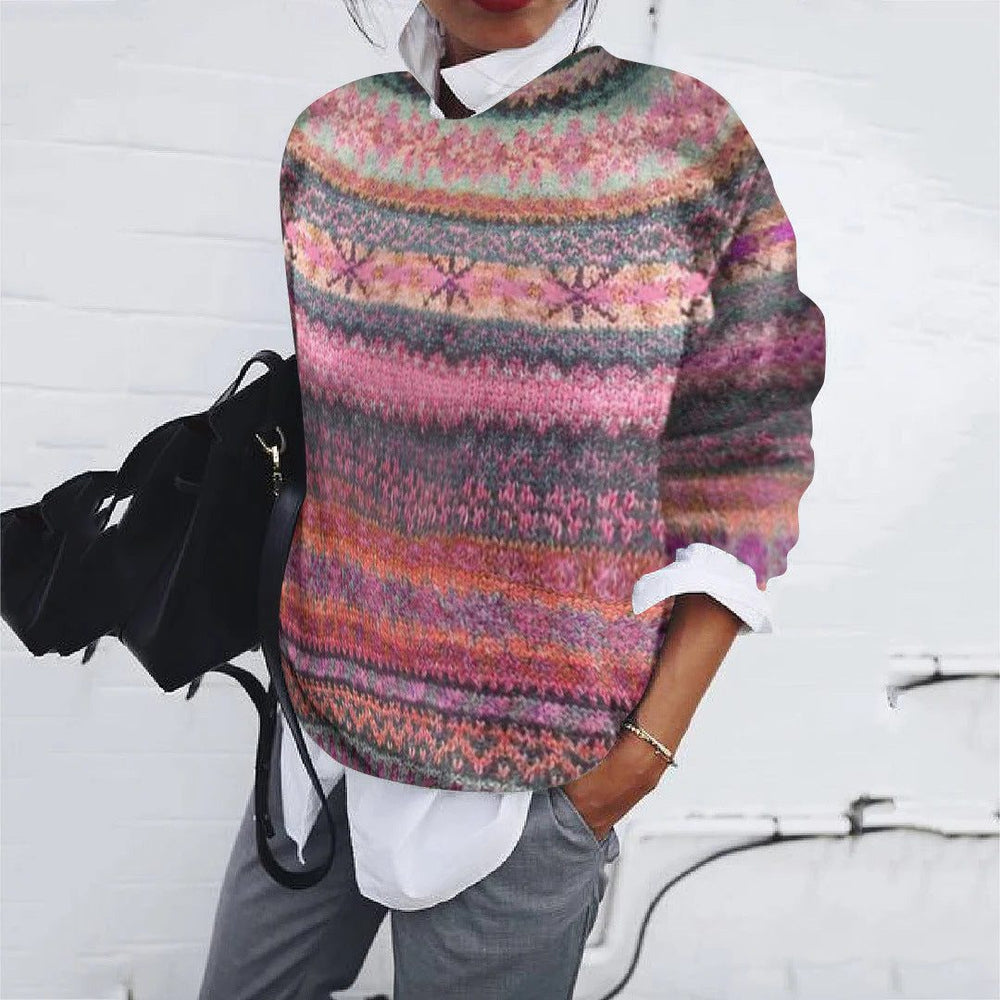 Halvindra | Women's Christmas Sweater Fair Isle Pullover - Image 2