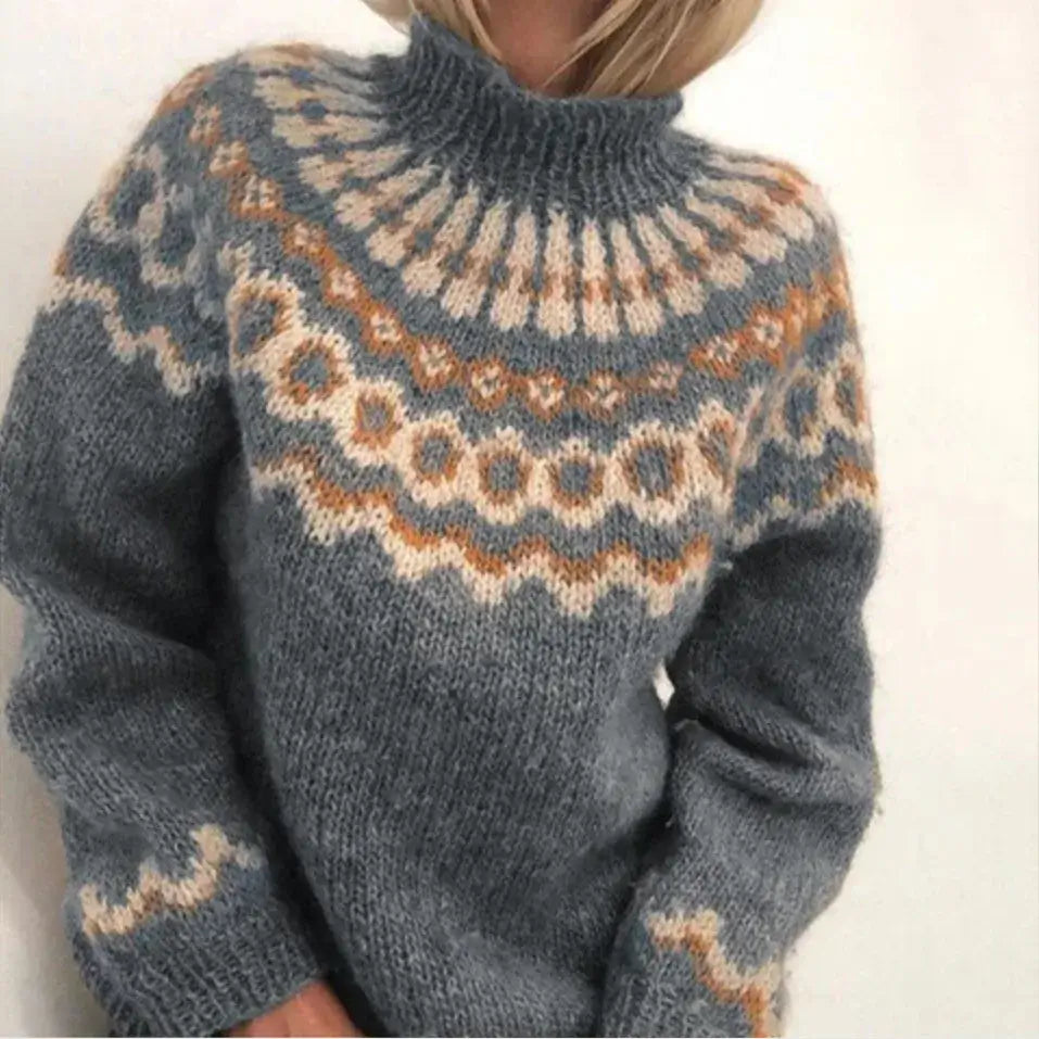 Halvindra | Women's Fair Isle Turtleneck Sweater - Image 1