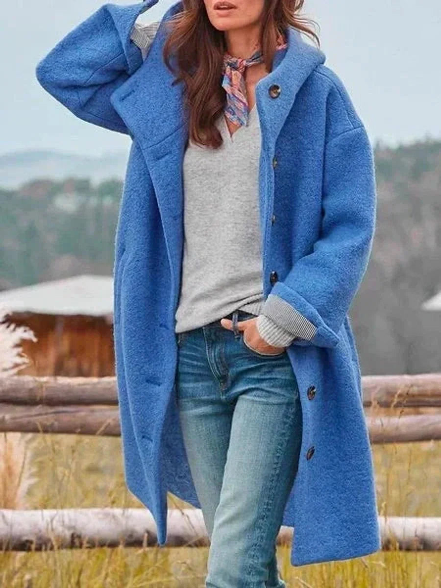 Halvorne | Women's Hooded Longline Winter Coat - Green - Image 2