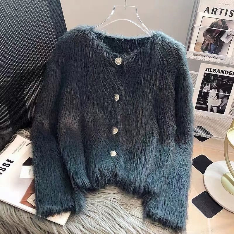 Halvorra | Women's Faux Fur Cardigan Coat - White - Image 2