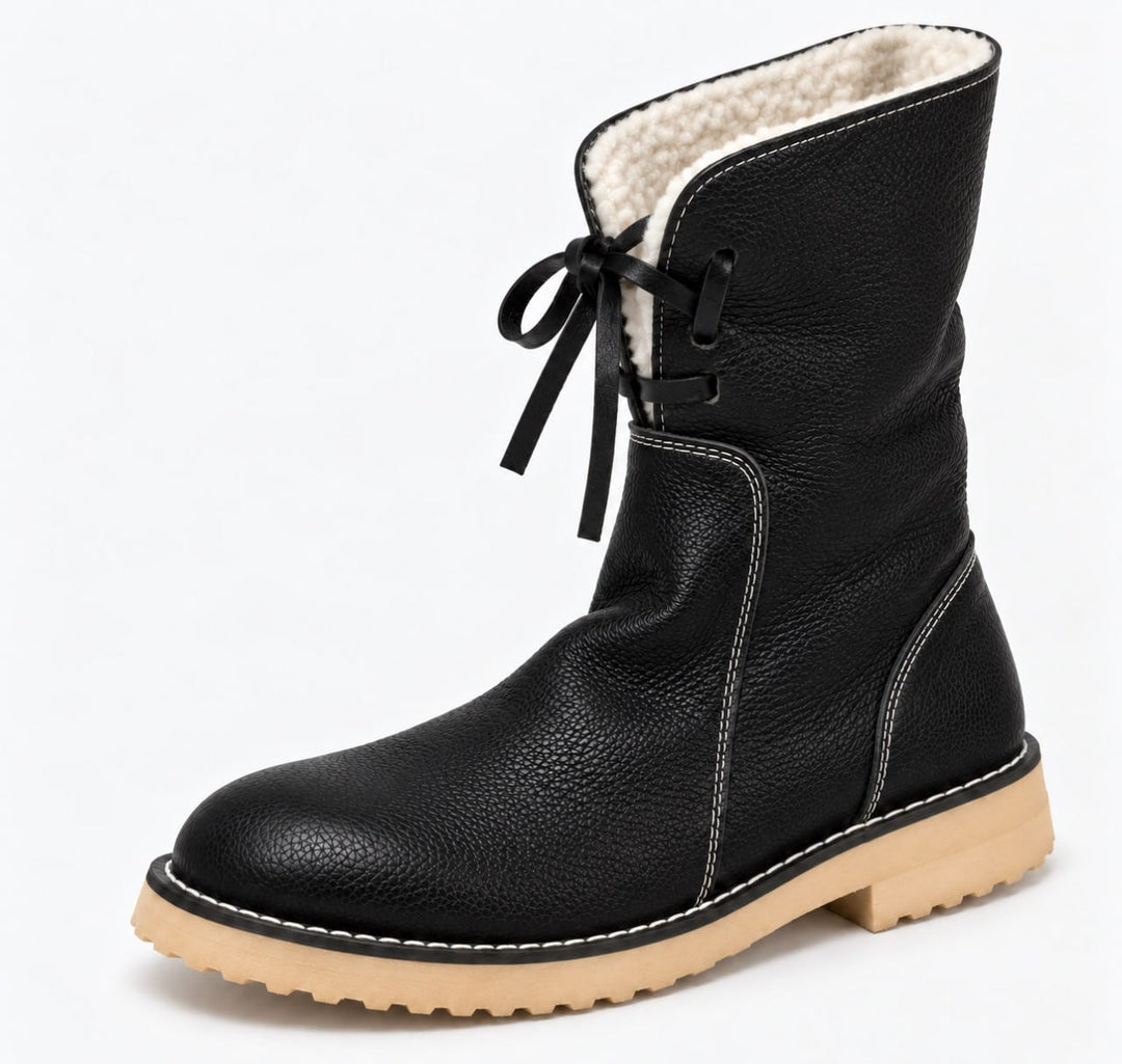 Crissa Women's Winter Boot Mid-Calf Leather — Black