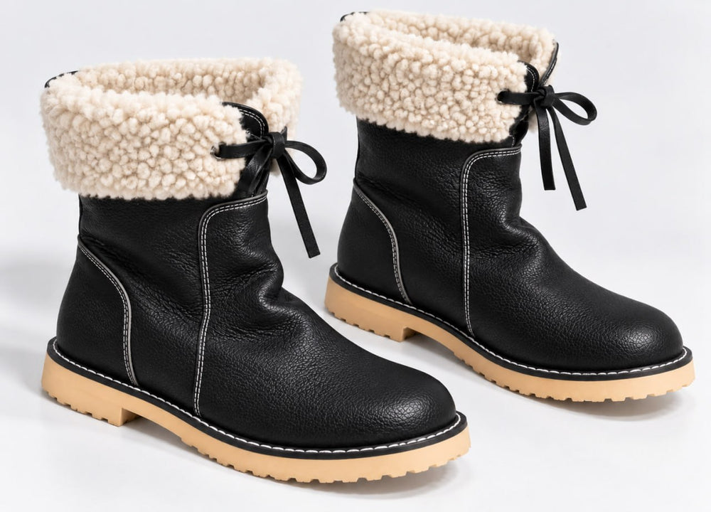 Crissa Women's Winter Boot Mid-Calf Leather — Black
