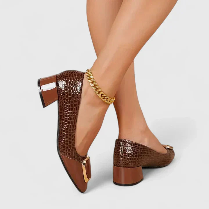 Hallie | Women's Block Heel Loafer Pumps - Image 1