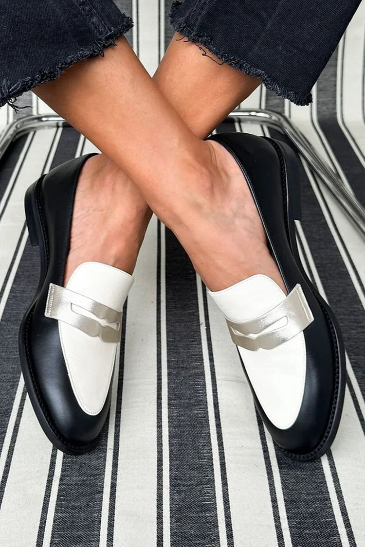 Olvaine | Women's Two-Tone Penny Loafers - Image 1