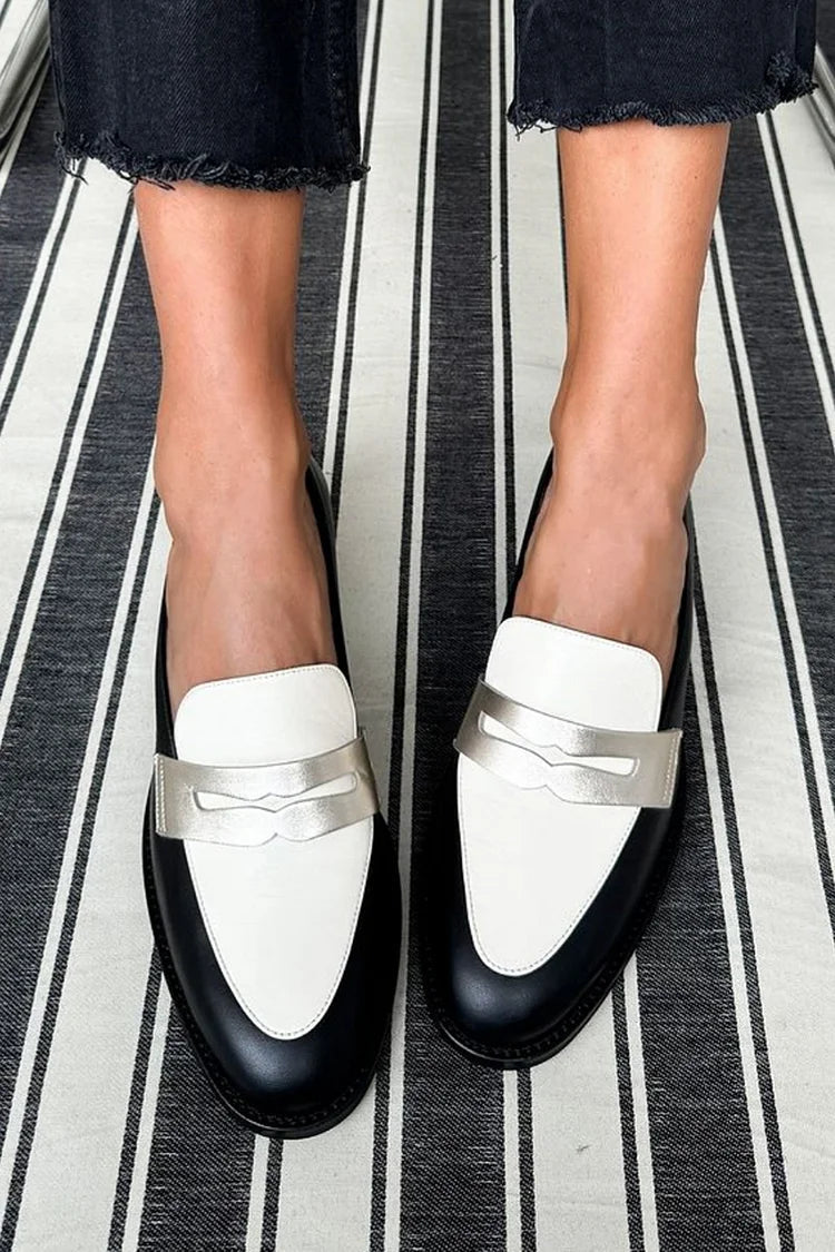 Olvaine | Women's Two-Tone Penny Loafers - Image 2