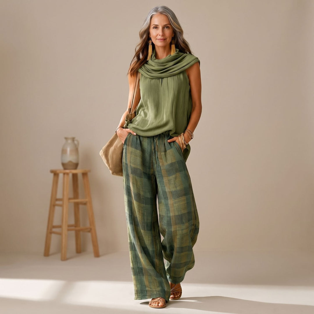 Orindave | Women's Cozy Loungewear Two-Piece Set - Green - Image 1