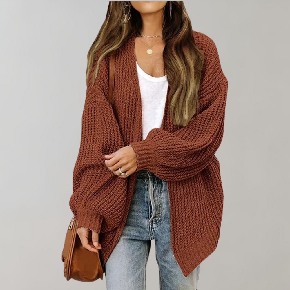 Orvaine | Women's Open Front Cardigan Sweater - Black - Image 2