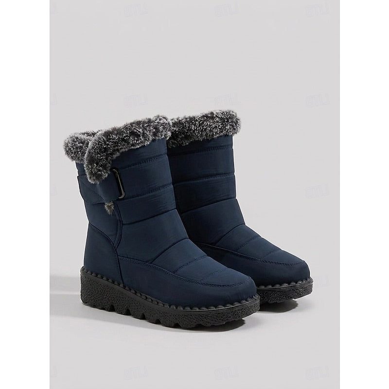 Orvaine | Women's Winter Snow Boots Faux Fur - Black - Image 2