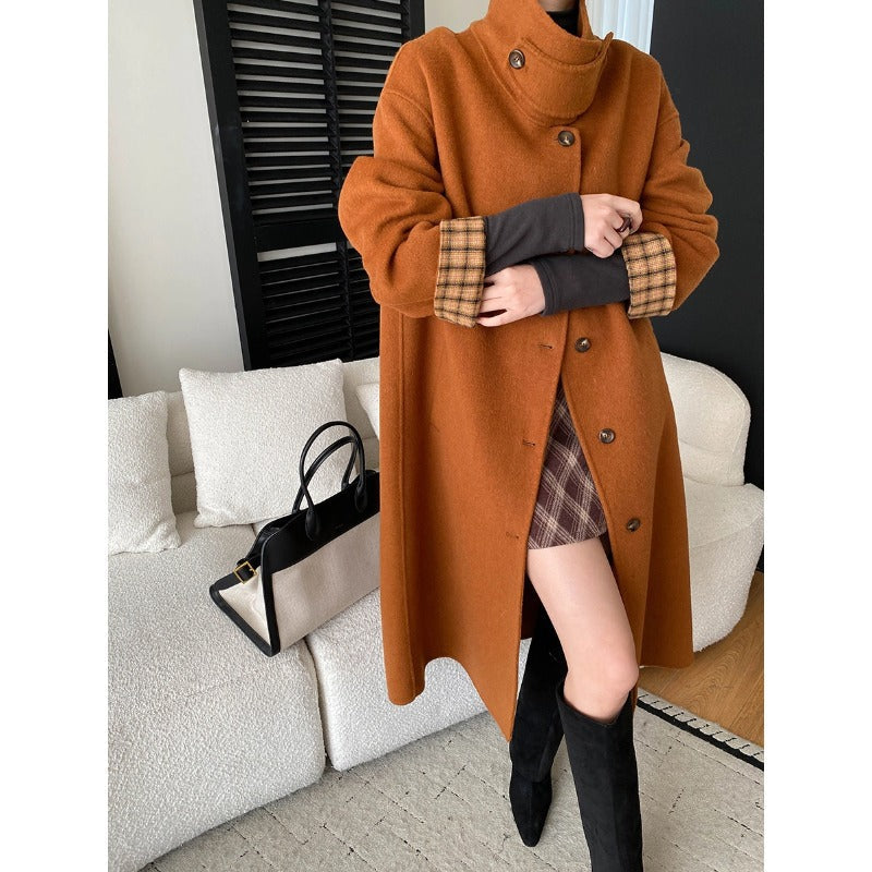 Orvella | Women's Long Winter Coat Stand Collar - Image 2