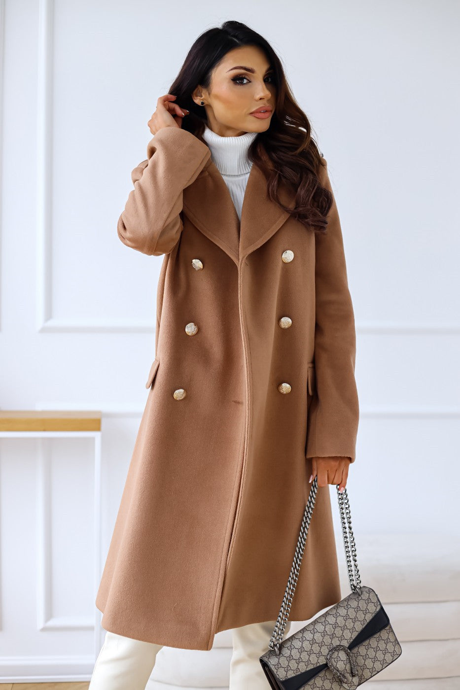 Tavelle | Women's Winter Coat Double-Breasted - Image 2