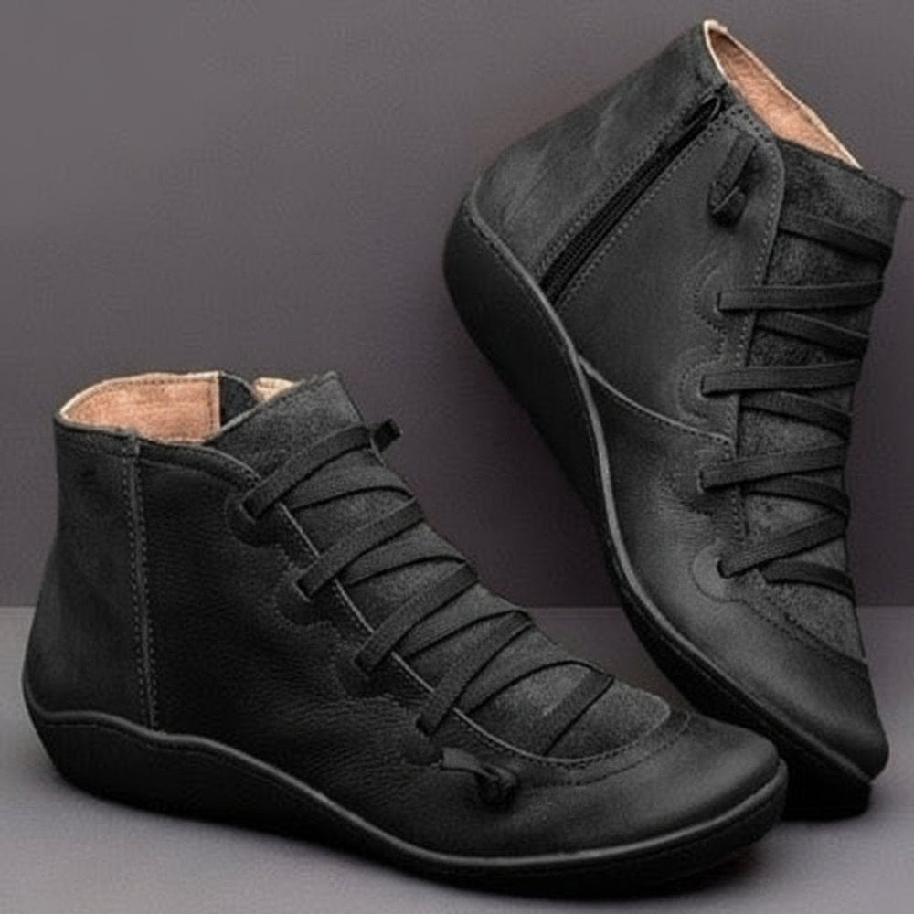 Tavindelle | Women's Lace-Up Ankle Boots Flat - Green - Image 2